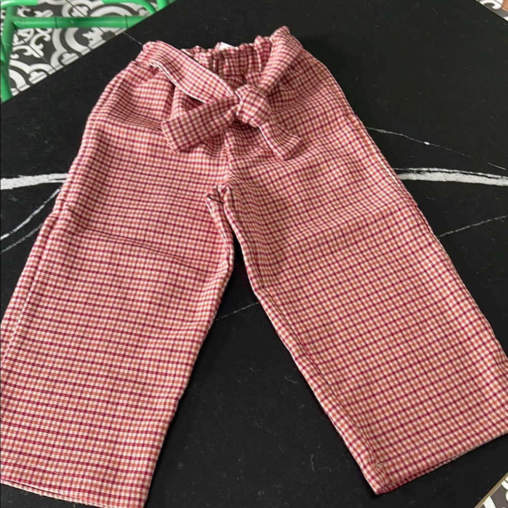 Zara Red and White Checkered Pants